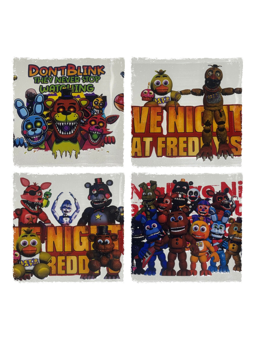 4 Cup Wraps Five Nights At Freddy's Theme UV DTF Assorted Set FNAF Tumblers Cups